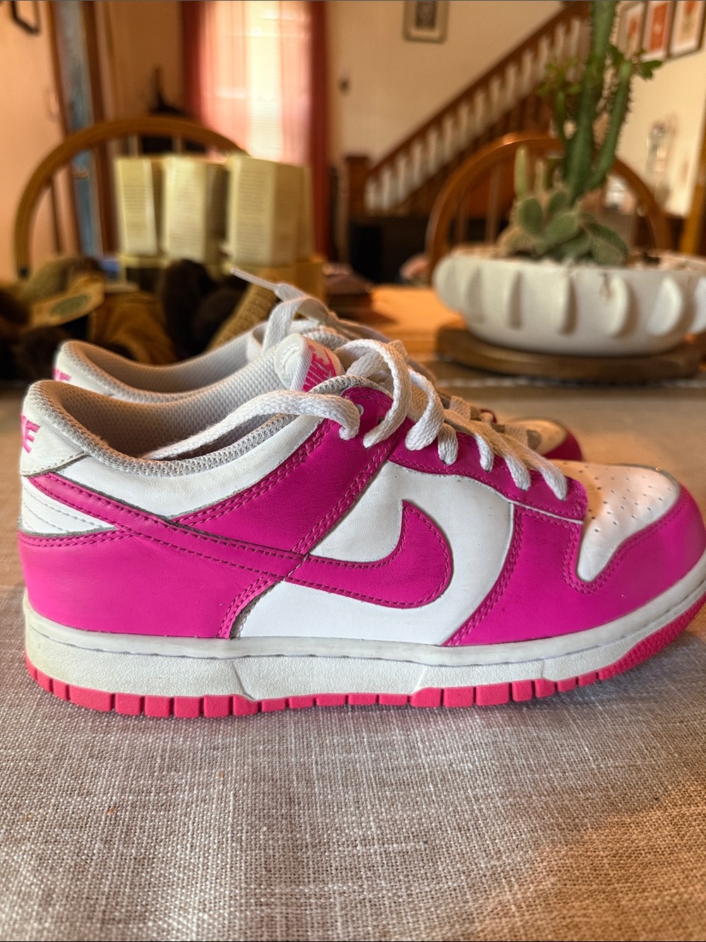 Nike Women’s White & Hot Pink Low-Top Sneakers
